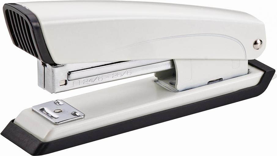 Степлер Kw-Trio 055C4WHITE 24/6 26/6 (20листов) встроенный антистеплер белый 100скоб металл/пластик закрытый/открытый/прямой коробка фото 1