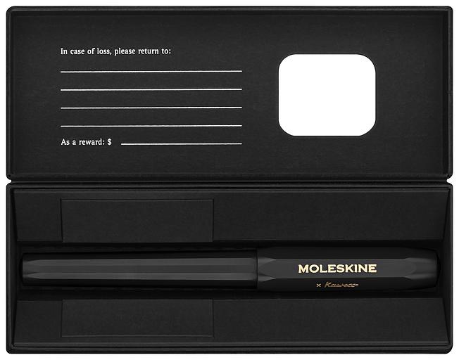 Ручка перьев. Moleskine Kaweco (KAWFOUNTPENMBK) черн M сталь нержавеющая/позолота син. черн. подар.кор. фото 3