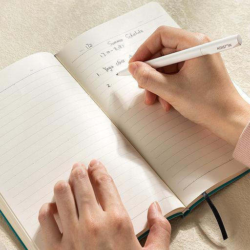 Блокнот Deli EN135LPINK A5 210х143мм искусст. кожа 80л линейка мягкая обложка розовый фото 2