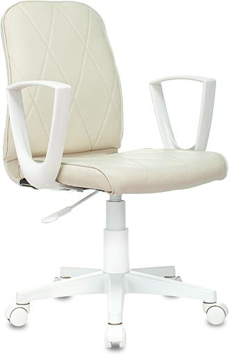 Кресло Бюрократ CH-W327 слоновая кость OR-10 эко.кожа крестов. пластик пластик белый фото 1