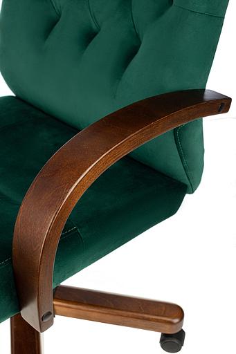 Кресло руководителя Бюрократ T-9928WALNUT Fabric зеленый Italia Green крестов. металл/дерево фото 6