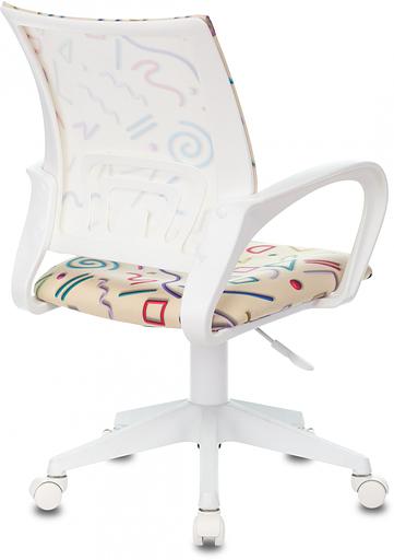 Кресло детское Бюрократ BUROKIDS 1 W песочный Sticks 02 крестов. пластик пластик белый фото 4