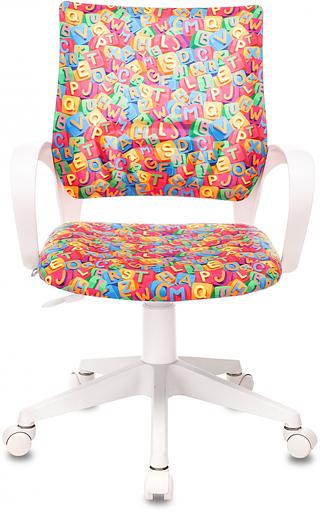 Кресло детское Бюрократ BUROKIDS 1 W мультиколор алфавит крестов. пластик пластик белый фото 2