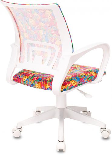 Кресло детское Бюрократ BUROKIDS 1 W мультиколор алфавит крестов. пластик пластик белый фото 4