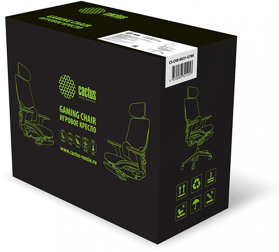 Кресло Cactus CS-CHR-MC01-GYBK серый сиденье черный с подголов. крестов. фото 9