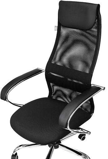 Кресло руководителя Бюрократ CH-607SL черный TW-01 Neo Black сетка/ткань с подголов. крестов. металл хром фото 5