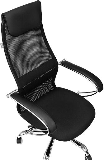 Кресло руководителя Бюрократ CH-607SL черный TW-01 Neo Black сетка/ткань с подголов. крестов. металл хром фото 6