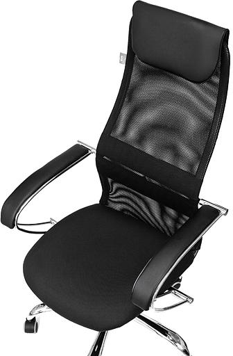 Кресло руководителя Бюрократ CH-607SL черный TW-01 Neo Black сетка/ткань с подголов. крестов. металл хром фото 7