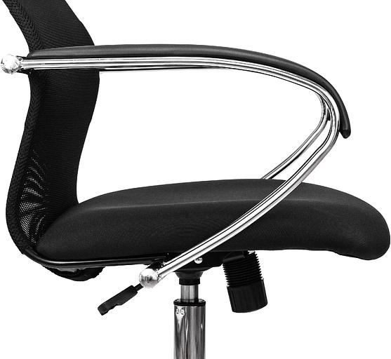 Кресло руководителя Бюрократ CH-607SL черный TW-01 Neo Black сетка/ткань с подголов. крестов. металл хром фото 10
