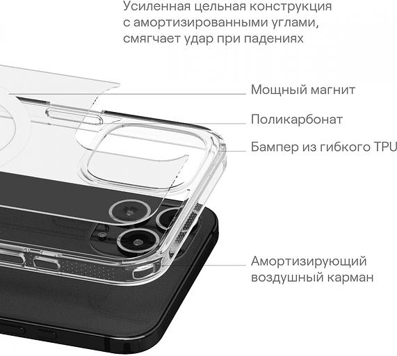 Чехол (клип-кейс) uBear для Apple iPhone 15 Plus Real Mag Case with MagSafe прозрачный (CS254TT67RL-I23M) фото 8