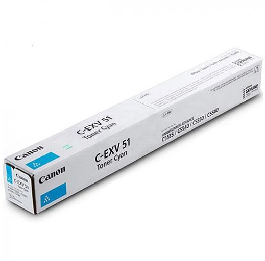 Тонер Canon C-EXV51C 0482С002 голубой туба для копира iR-ADV C5535/5535i/5540i/5550i/5560ii MFP фото 1