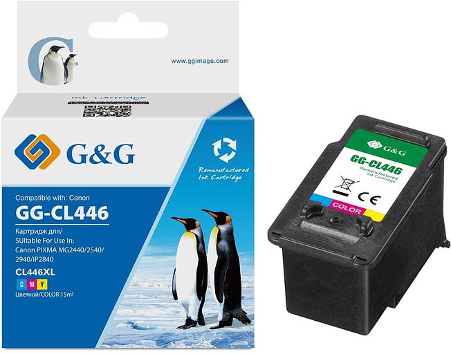 Картридж струйный G&G GG-CL446 многоцветный для Canon Pixma MG2440/2540/2940 фото 1