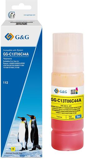 Чернила G&G GG-C13T06C44А №112 желтый70мл для Epson L6550/6570/11160/15150/15160 фото 1
