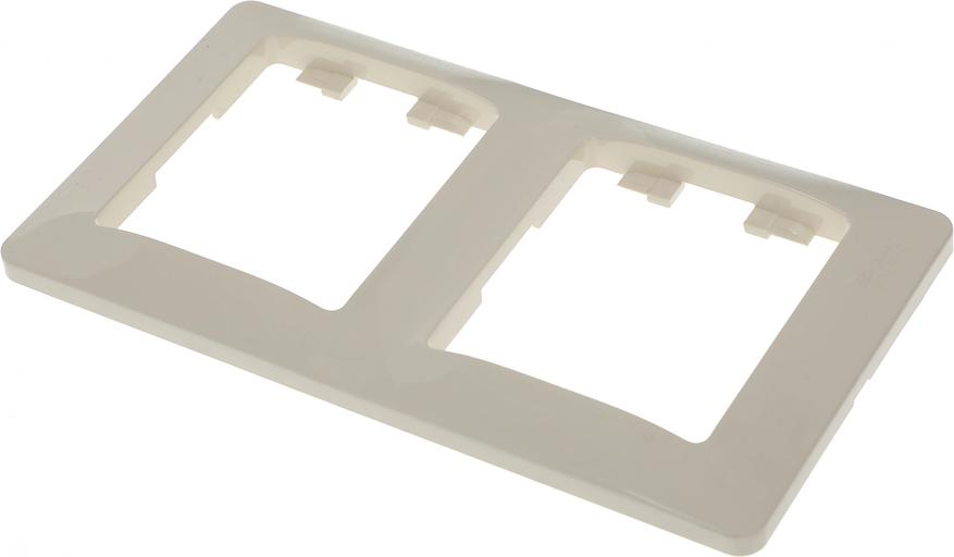 Рамка Schneider Electric Glossa GSL000206 накладная 2x вертикальный монтаж пластик бежевый фото 1