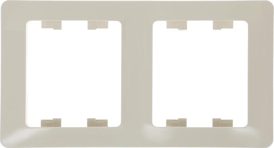 Рамка Schneider Electric Glossa GSL000206 накладная 2x вертикальный монтаж пластик бежевый фото 2