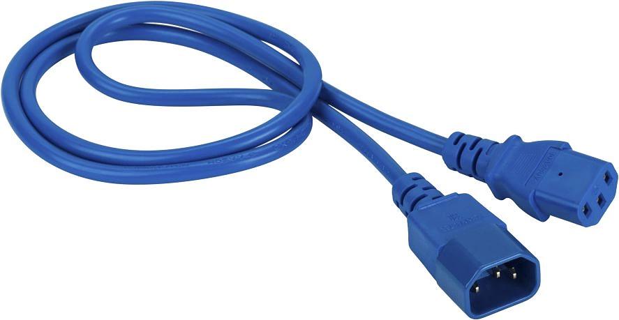 Кабель Lanmaster LAN-PP13/14-0.5-BL C13-С14 проводник.:3x0.75мм2 0.5м 220В 10А (упак.:1шт) синий фото 1