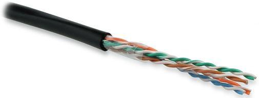 Кабель информационный Hyperline UUTP4-C5E-S24-OUT-PE-BK-100 кат.5E U/UTP 4X2X24AWG PE внутренний 100м черный фото 1