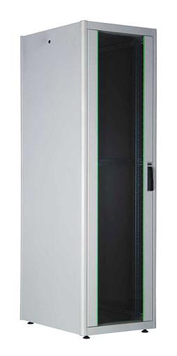Шкаф коммутационный Lande DYNAmic Basic (LN-DB22U6080-LG-BAAA) напольный 22U 600x800мм пер.дв.стекл задн.дв.стал.лист направл.под закл.гайки 600кг серый 43кг 1125мм IP20 сталь фото 1