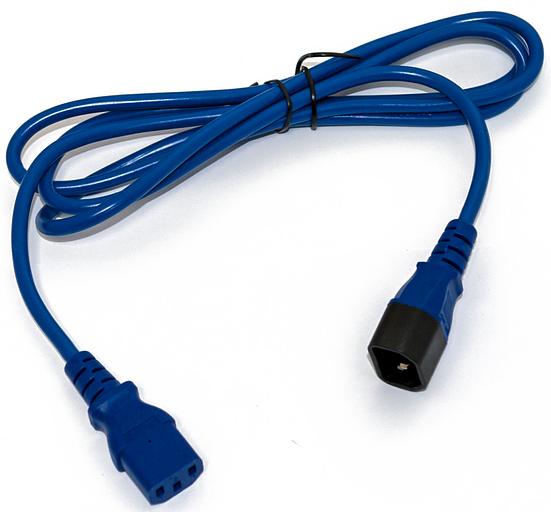 Шнур питания Hyperline PWC-IEC13-IEC14-5.0-BL C13-С14 проводник.:3x0.75мм2 5м 250В 10А (упак.:1шт) синий фото 1