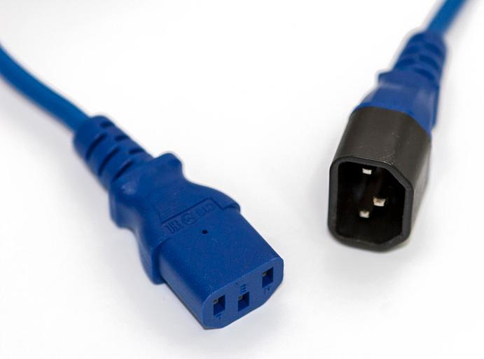 Шнур питания Hyperline PWC-IEC13-IEC14-5.0-BL C13-С14 проводник.:3x0.75мм2 5м 250В 10А (упак.:1шт) синий фото 2