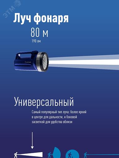 Фонарь ручной Космос синий лам.:светодиод. Dx4 (KOC860LED) фото 4