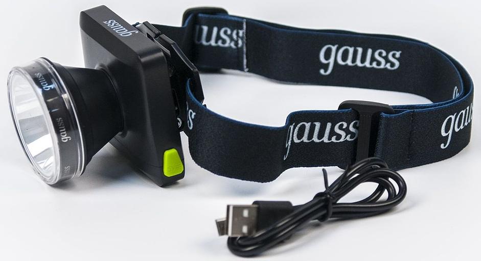 Фонарь налобный Gauss GFL401 черный 5Вт лам.:светодиод. (GF401) фото 1
