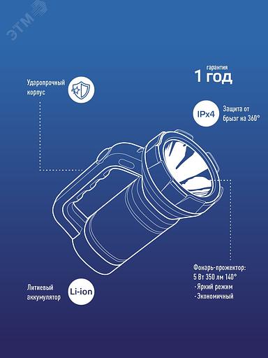Прожектор Космос KOSAC8005WLITH черный/красный 5Вт лам.:светодиод.x1 фото 6
