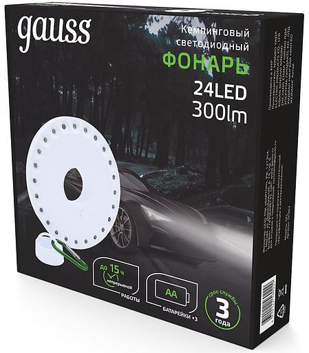Фонарь походный Gauss GFL003 белый 24Вт лам.:светодиод. AAx3 (GF003) фото 4