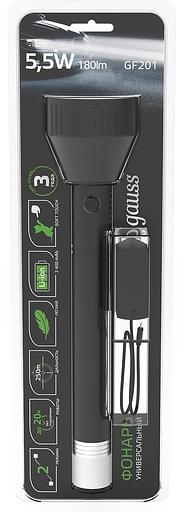 Фонарь ручной Gauss GFL201 черный 5.5Вт лам.:светодиод. (GF201) фото 1