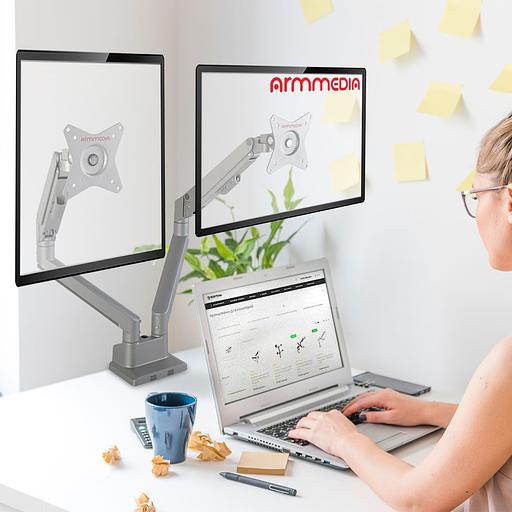 Кронштейн для мониторов Arm Media LCD-T36 серебристый 15"-34" макс.9кг настольный поворот и наклон верт.перемещ. фото 10