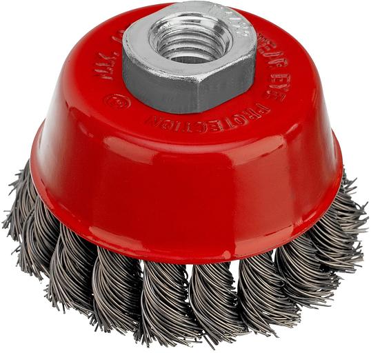 Щетка дисковая по мет. Matrix 74624 d=75мм d(посад.)=14мм (угловые шлифмашины) (упак.:1шт) фото 1
