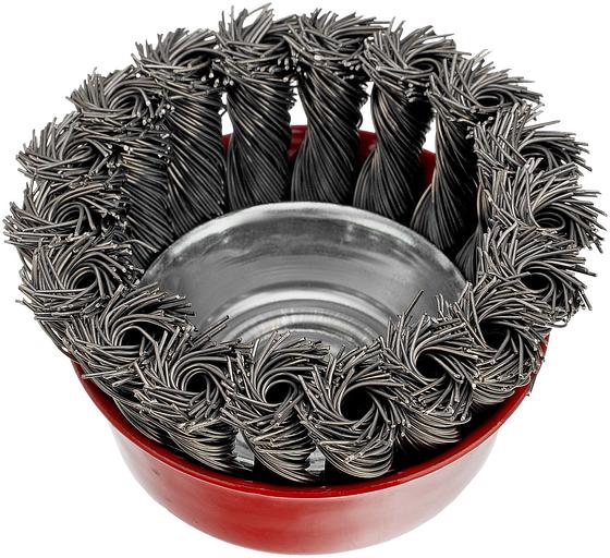 Щетка дисковая по мет. Matrix 74624 d=75мм d(посад.)=14мм (угловые шлифмашины) (упак.:1шт) фото 2