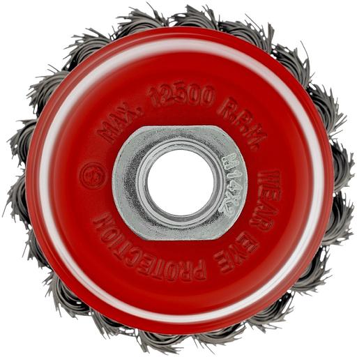 Щетка дисковая по мет. Matrix 74624 d=75мм d(посад.)=14мм (угловые шлифмашины) (упак.:1шт) фото 3