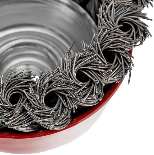 Щетка дисковая по мет. Matrix 74624 d=75мм d(посад.)=14мм (угловые шлифмашины) (упак.:1шт) фото 4