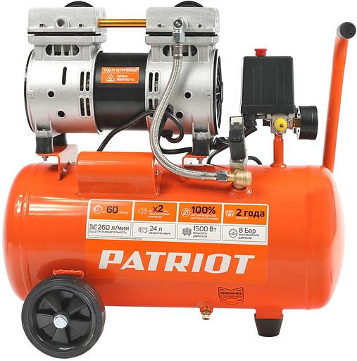 Компрессор поршневой Patriot WO 24-260S безмасляный 260л/мин 24л 1500Вт оранжевый фото 2