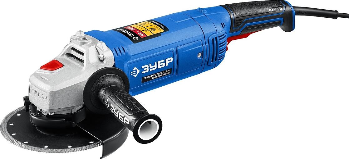 Углошлифовальная машина Зубр УШМ-П180-2000 П 2000Вт 8000об/мин рез.шпин.:M14 d=180мм фото 1