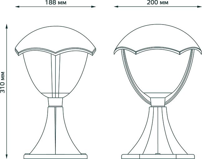 Светильник садово-парк. Gauss GD029 60Вт ламп.:1шт черный фото 3