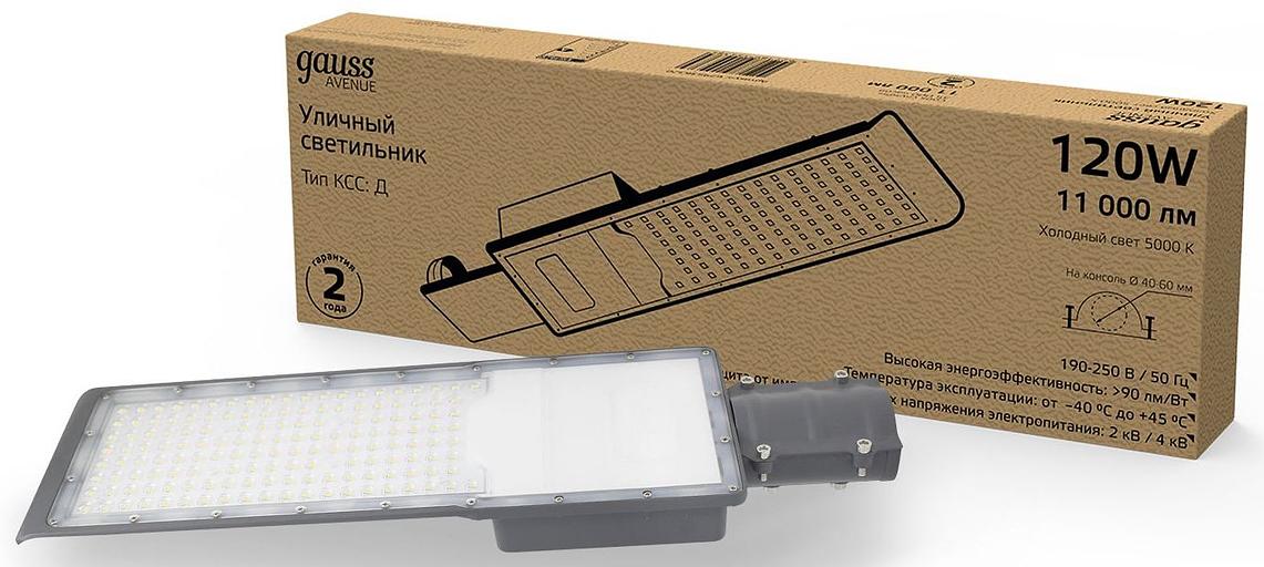 Светильник консольный Gauss 629536320 120Вт ламп.:168шт черный фото 1