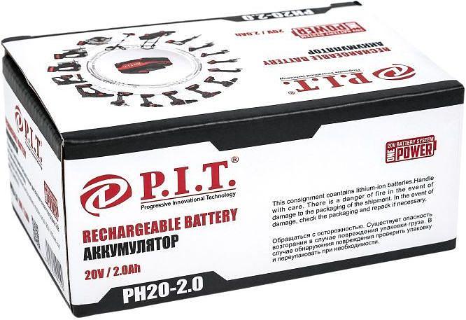 Батарея аккумуляторная P.I.T. PH20-2.0 20В 2Ач Li-Ion фото 3