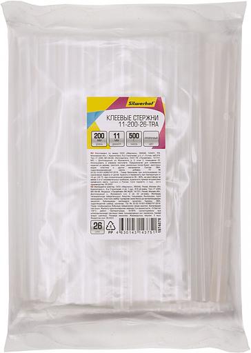 Cтержни клеев. для клеев.пист. Silwerhof 11-200-26-TRA дл.200мм D11мм прозрачный упак:26шт фото 1