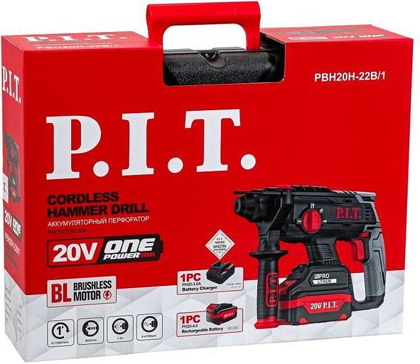 Перфоратор P.I.T. PBH20H-22B/1 патрон:SDS-plus уд.:1.8Дж аккум. (кейс в комплекте) фото 9
