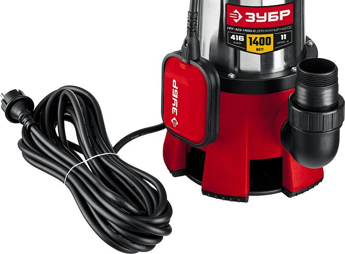 Насос дренажный Зубр НПГ-М3-1400-С 1400Вт 416л/час фото 2