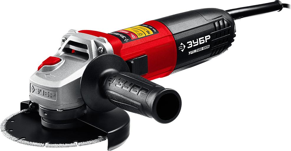 Углошлифовальная машина Зубр УШМ-125-1005 1000Вт 11000об/мин рез.шпин.:M14 d=125мм фото 1
