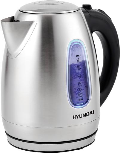 Чайник электрический Hyundai HYK-S2402 1.7л. 2200Вт серебристый матовый/черный (корпус: нержавеющая сталь) фото 3