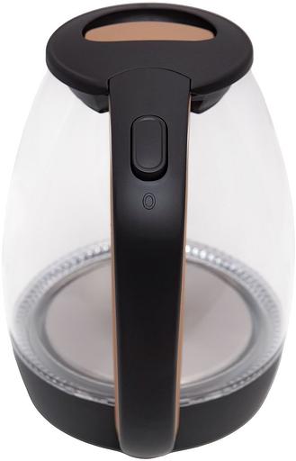 Чайник электрический Centek CT-0056 1.7л. 2200Вт коричневый/бежевый (корпус: стекло) фото 3