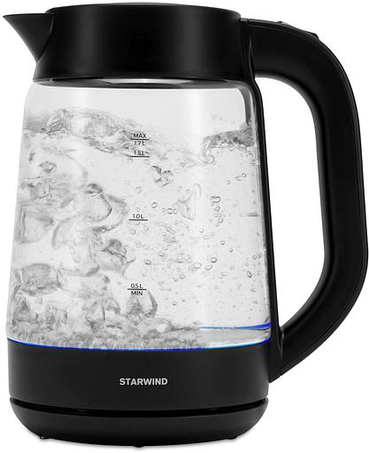 Чайник электрический Starwind SKG4030 1.7л. 2200Вт черный (корпус: стекло) фото 3