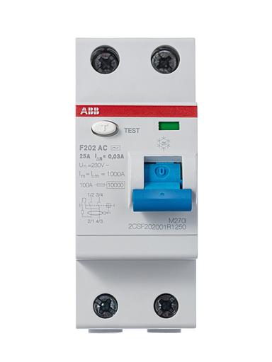Выключатель дифф.тока УЗО ABB 2CSF202001R1250 25A 1kA 30мА AC 2П 230В 2мод фото 4