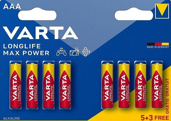 Батарейка Varta LONGLIFE MAX POWER (MAX TECH) LR03 AAA BL8 Alkaline 1.5V (4703) (8/160) VARTA 04703101428 фото 1