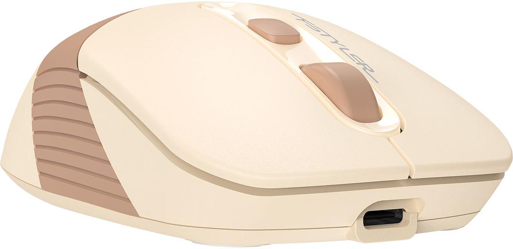 Мышь A4Tech Fstyler FG10CS Air бежевый/коричневый оптическая (2000dpi) silent беспроводная USB для ноутбука (4but) фото 8