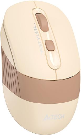 Мышь A4Tech Fstyler FG10CS Air бежевый/коричневый оптическая (2000dpi) silent беспроводная USB для ноутбука (4but) фото 9